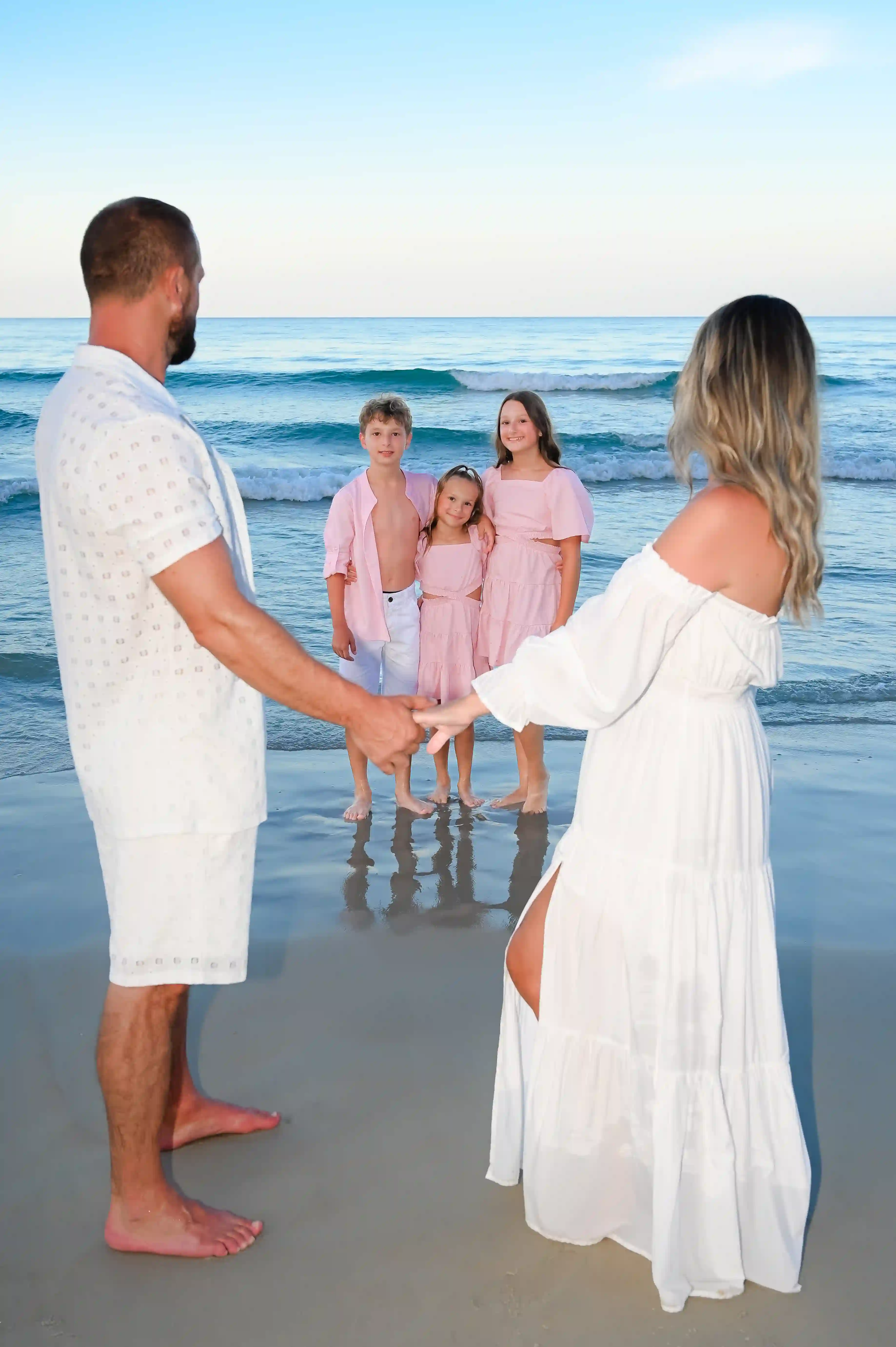 Parents & Children Beach Silhouette
