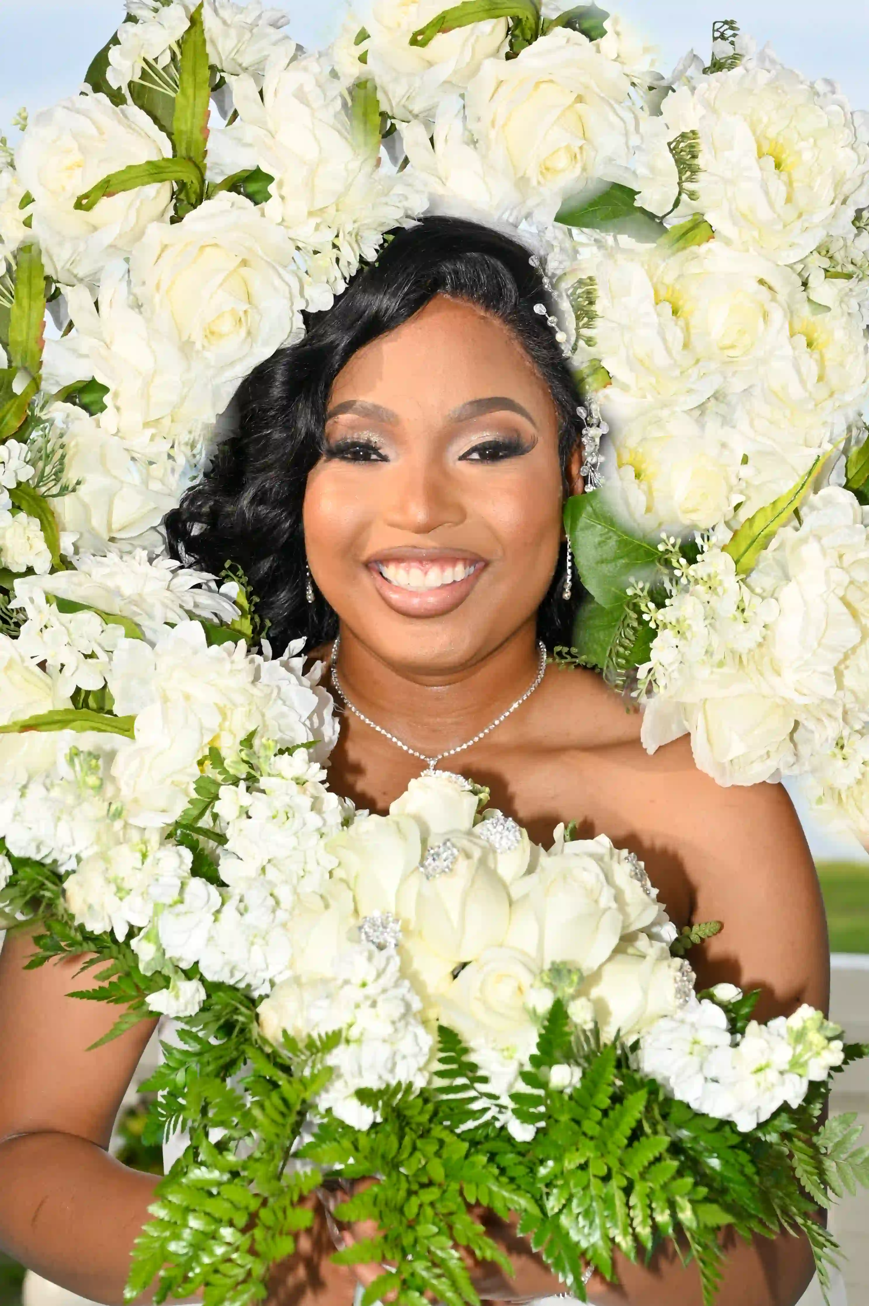 Floral Arch Bridal Portrait
